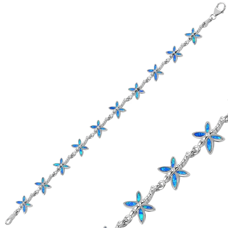 

Silver 925 Sterling Opal Stone Dragonfly Bracelet
