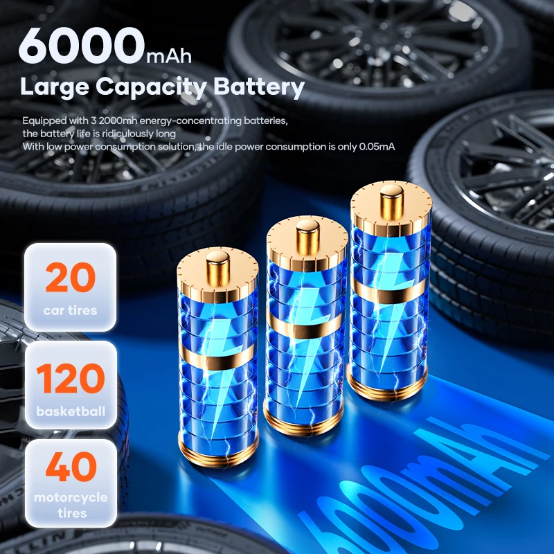 LICHEERS 6000 мАч аккумулятор большой емкости беспроводной воздушный насос для
