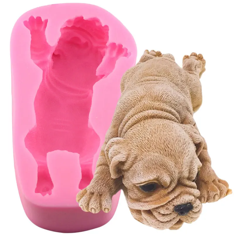 

3D Shar Pei Dog Silicone Mold DIY Party Chocolate Making Moulds Sugarcraft Fondant Cake Decorating Tools Handmade Soap Mould