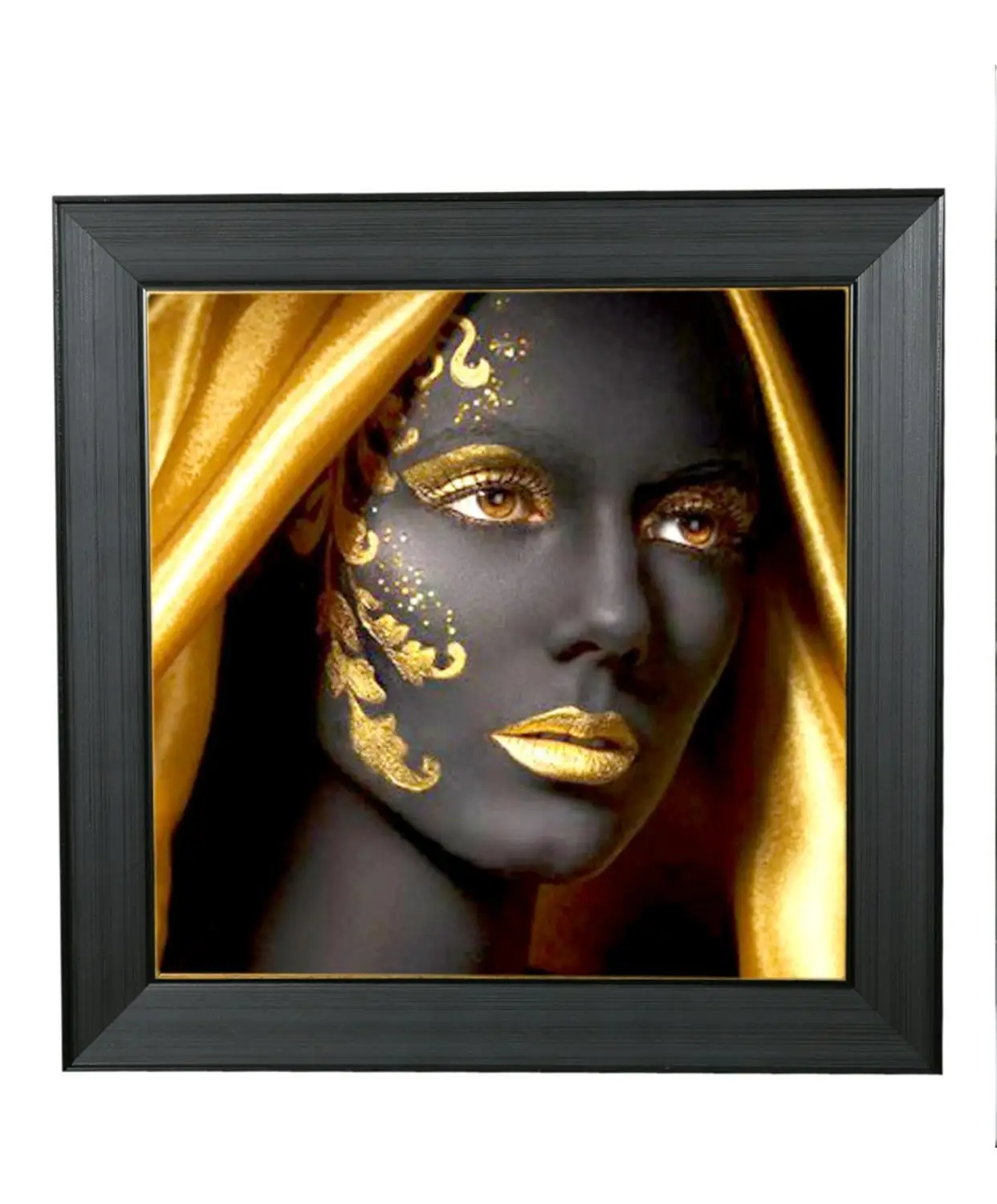 

Canvas Painting Glazed Wood Black Framed Black Beautiful