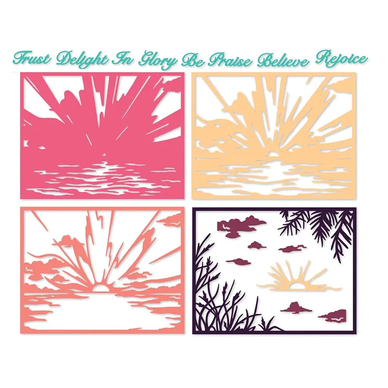 19 шт./компл. Многослойные великолепные лучи солнца слово металлические режущие