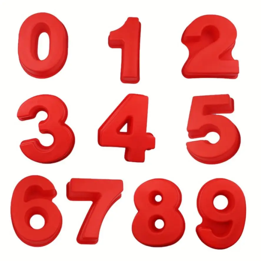 

10 Inch Large Silicone Number Molds 0-9 Arabic Number Cake Mold Baking Mold for Birthday Cake