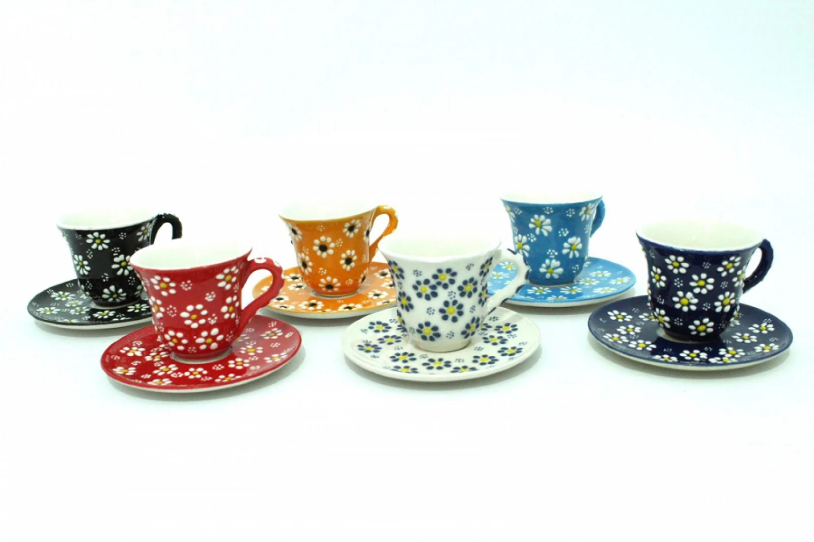 

Handmade Tile Ceramic Daisy Pattern Coffee cup Pad-Colorful