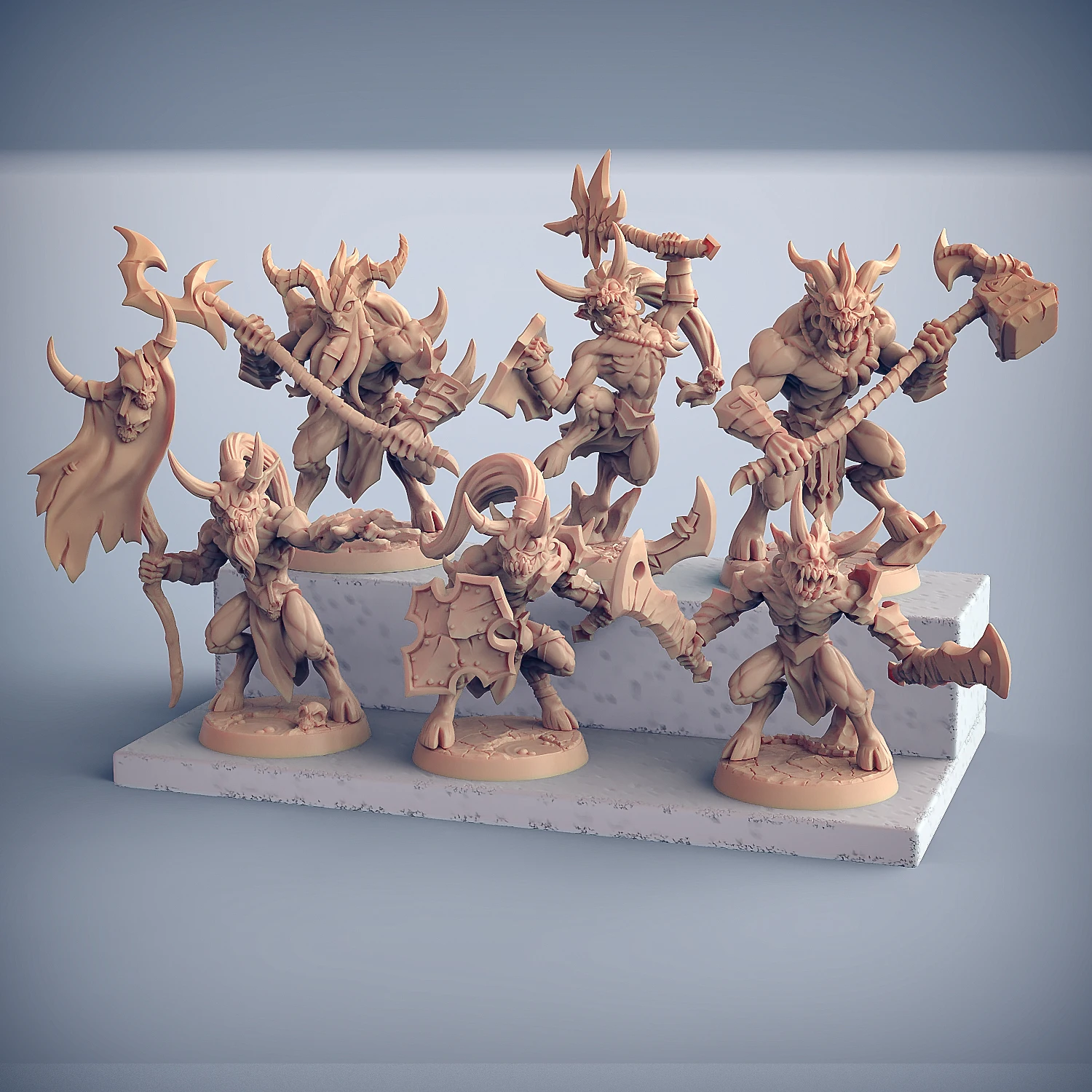 Фигурки Artisan Guild &quotДемоны бездны&quot из серой смолы неокрашенные и разобранные для