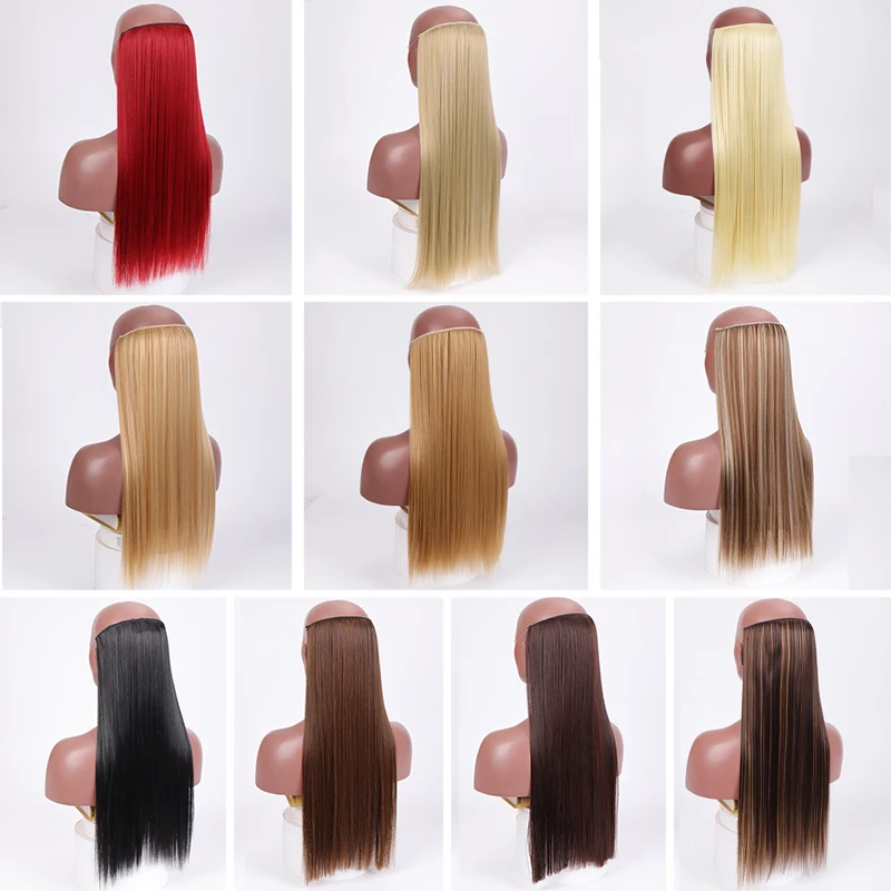 AILIADE длинные волнистые невидимые волосы для лески без зажимов в одном кусочке