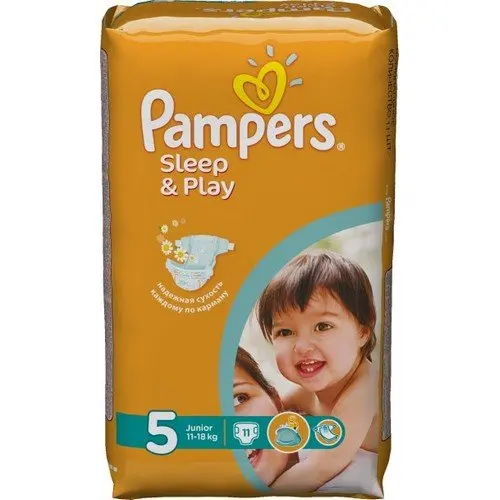 Подгузники Sleep &amp Play Junior 5 (11-18кг) ТМ Pampers (Памперс) 11 штук | Cloth Diapers