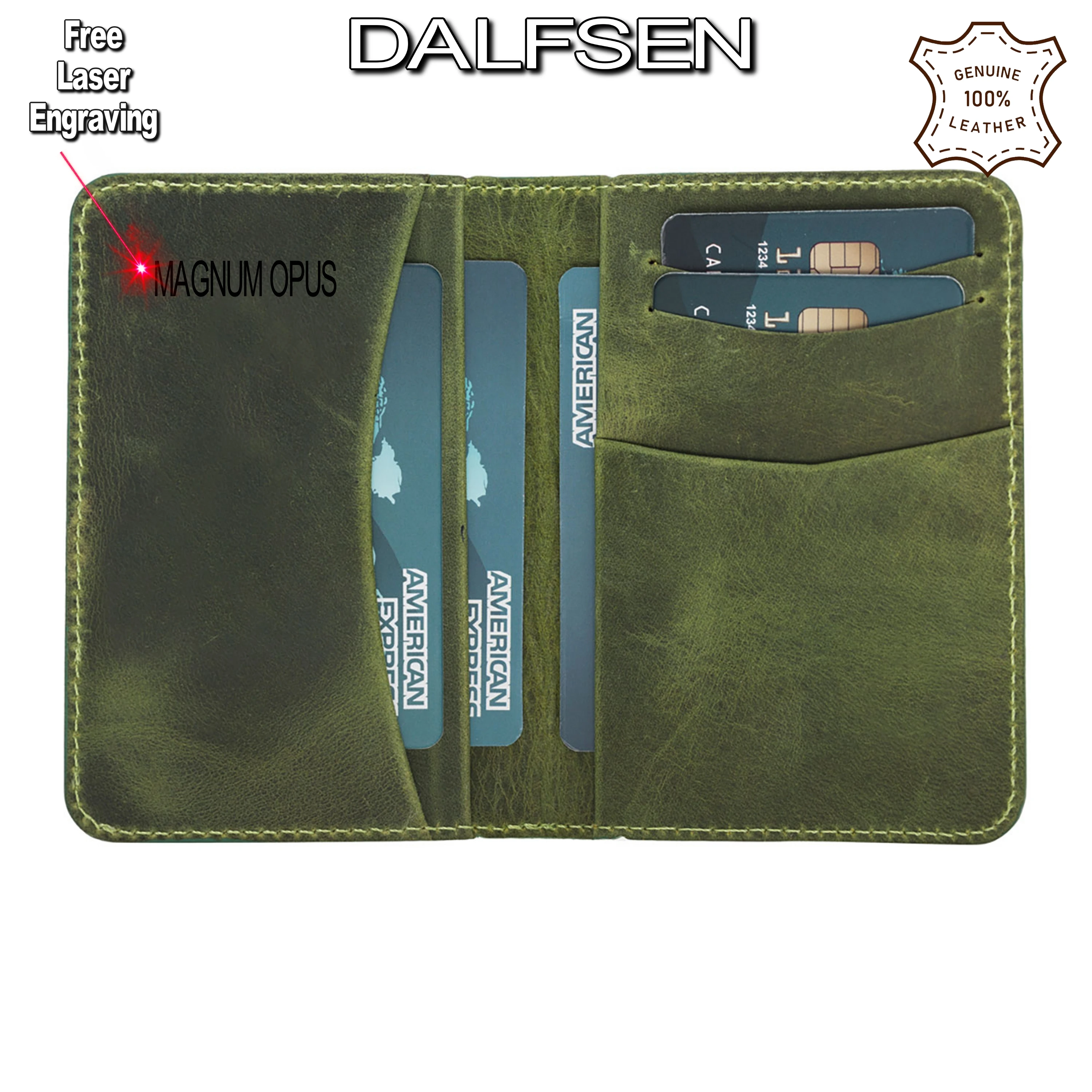 Handmade Genuine Leather RFID Protection ID & Credit Card Holder Holds up to 6 Cards Slots Minimalist Card Holder Wallet Elegant