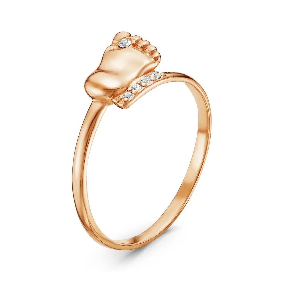 Кольцо Пяточка младенца мать и дитя ножка позолоченное кольцо Красная Пресня |