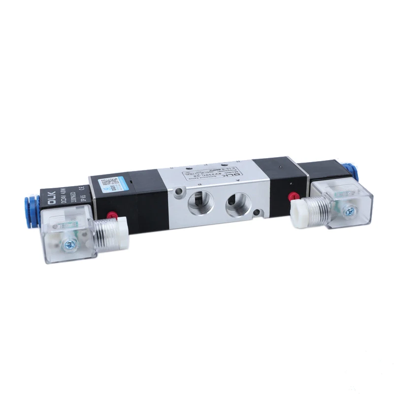 

4V330C-10 Double headed Double control 5 Way 3 Position Power down hold Pneumatic directional Solenoid valve