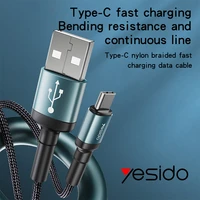 yesido 2 4a usb c fast charging type c data cable for samsung s21 s20 a51 xiaomi mi 10 redmi note 9s 8t fast charging data cable