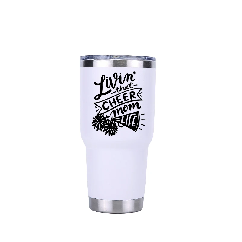 Living that надпись cheer mom Life Tumbler дорожная Автомобильная кружка для пива бутылка воды