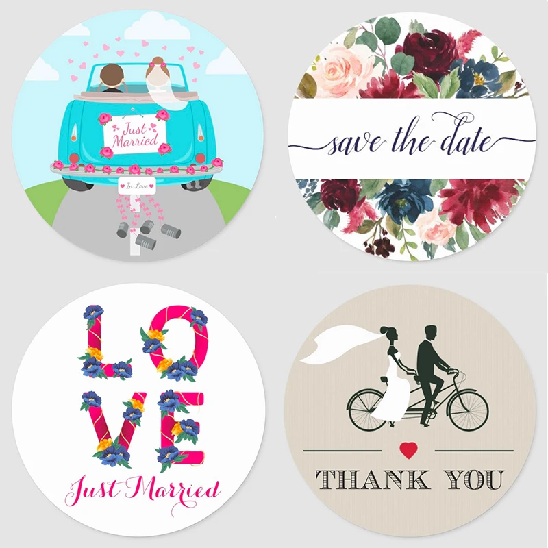 

100pcs Customized Wedding Stickers Invitation Seals personalized label Name Date birthday party Favors DIY decoration bag