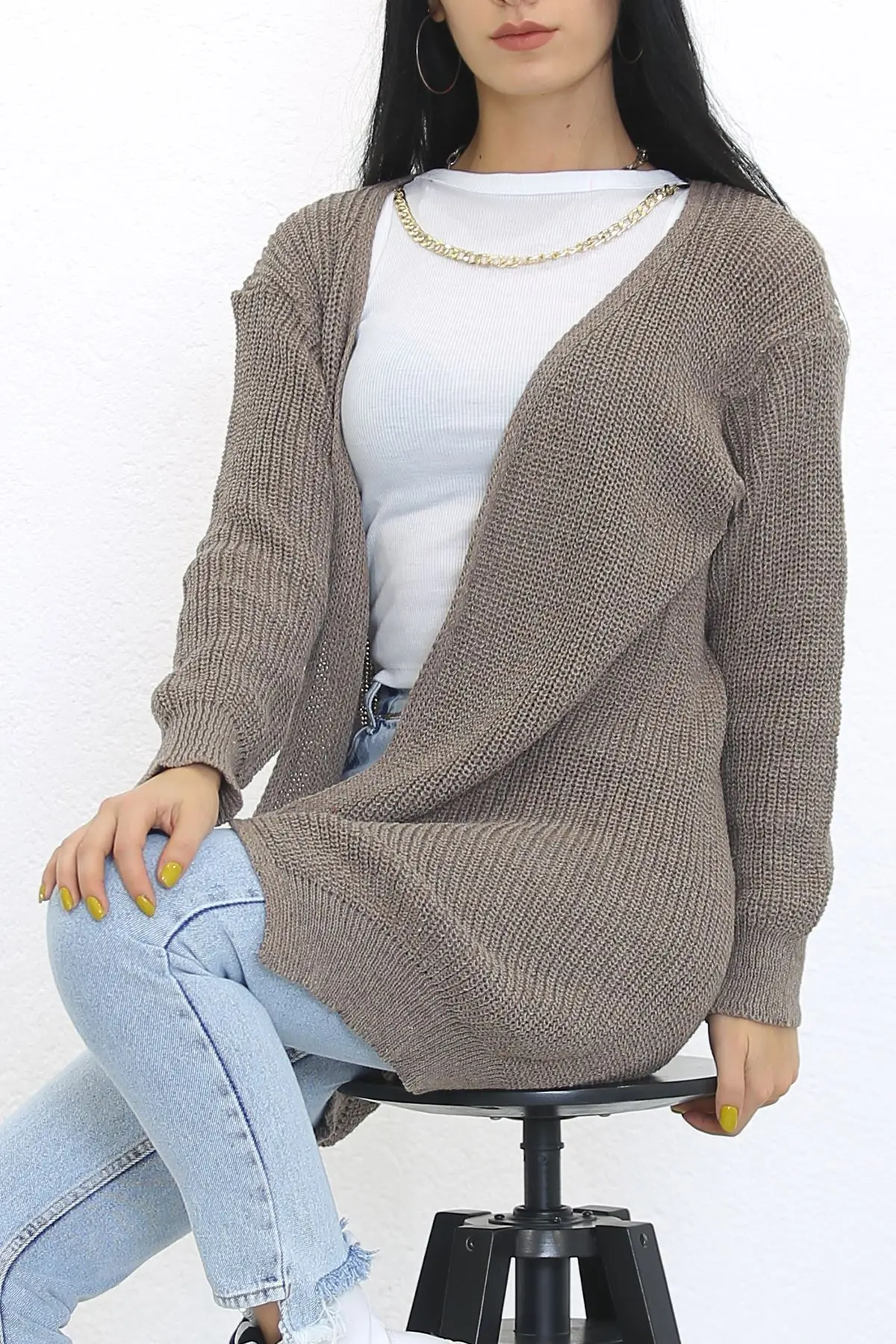 

FAPRİKADAN TOP SWEATER AUTUMN AND WINTER KOREAN LOOSE AND LAZY STYLE LANTERN SLEEVE SHORT KNITTED CARDIGAN FOR WOMEN