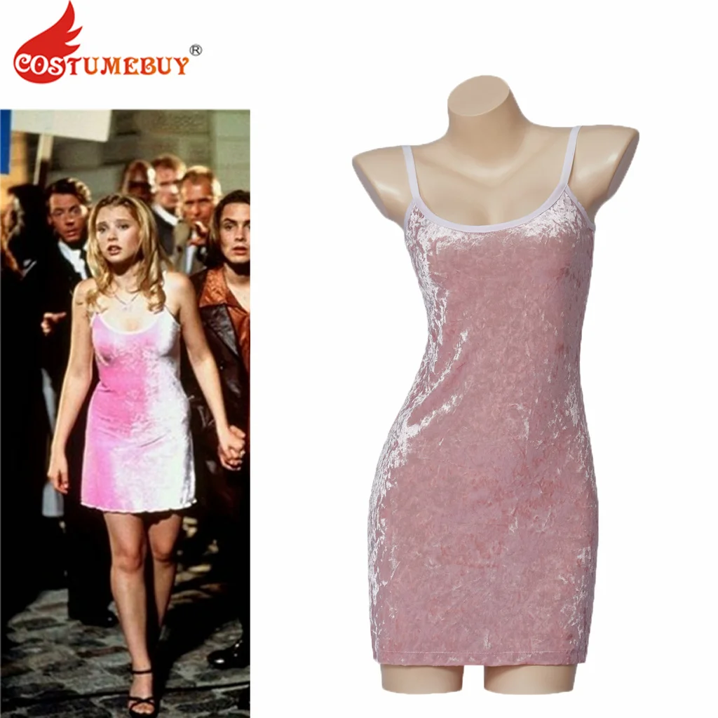 

Movie My Date with The Presidents Daughter Hallie Cosplay Costume Pink Velvet Dress Sexy Sleeveless Mini Dress Halloween Costume