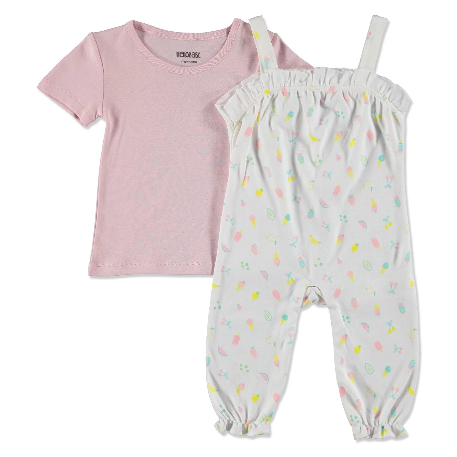 Ebebek HelloBaby/Летняя Детская толстовка с милыми фруктами Комплект комбинезонов| |