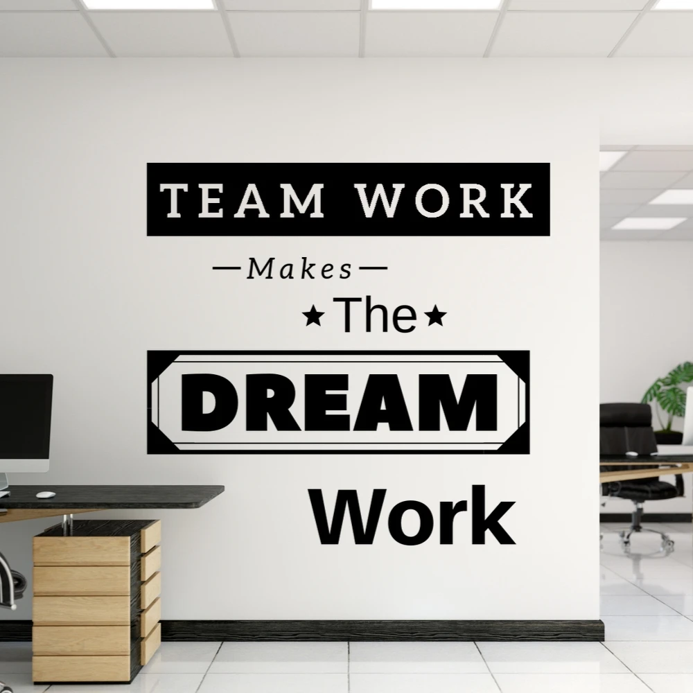 

Team Work Motivational Quote Wall Sticker Decal Team Work Sticker Office Wall Decoration A00405