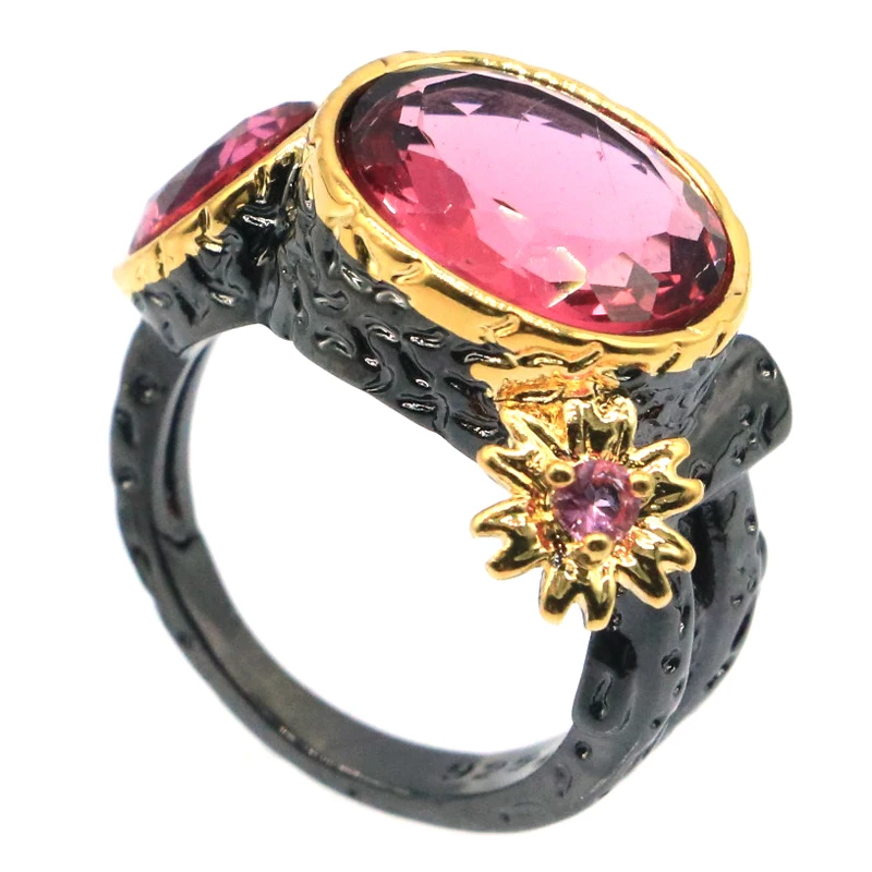 24x15 мм в неоготическом стиле создан фиолетовый танзанит турмалин для Для женщин