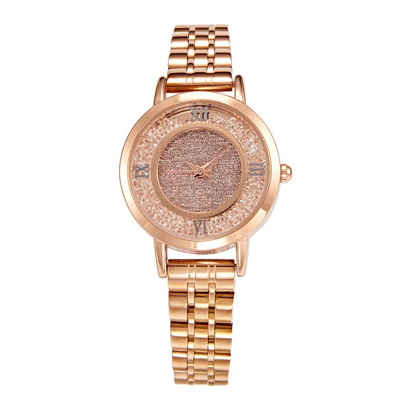 I'WAIT Women Quartz Watch Fashion  Casual Ladies Watch Female Quartz Gold Watch Wind Flow Sand Rhinestone For Women Clock enlarge