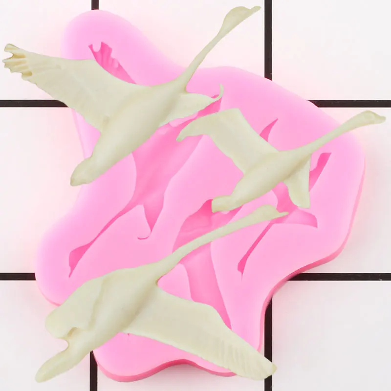 

Wild Goose Seagull Silicone Mold Birds Fondant Mould Baby Birthday Cake Decorating Tools Clay Candy Chocolate Gumpaste Molds