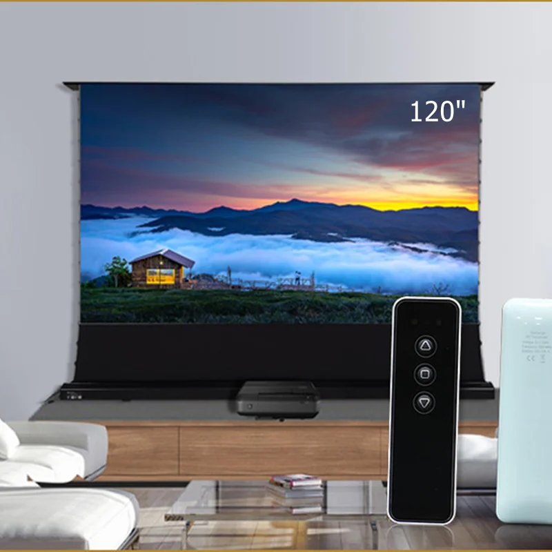 Высококачественный Электрический напольный проекционный экран 120 дюйма 16:9 ПЭТ