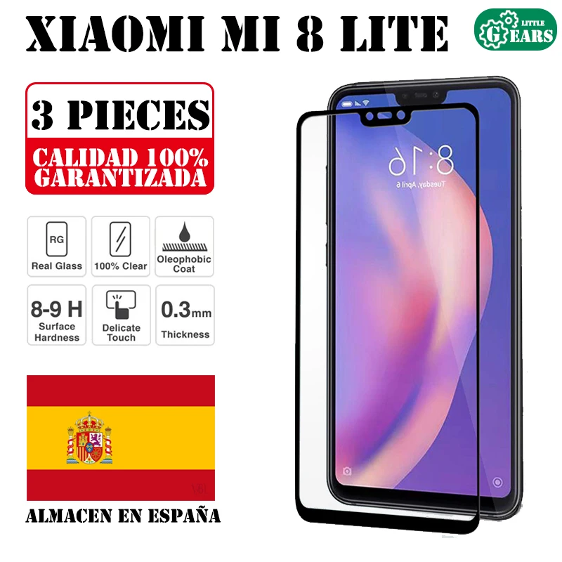 Комплект из 3 предметов для Xiaomi Mi 8 lite защита экрана закаленного стекла