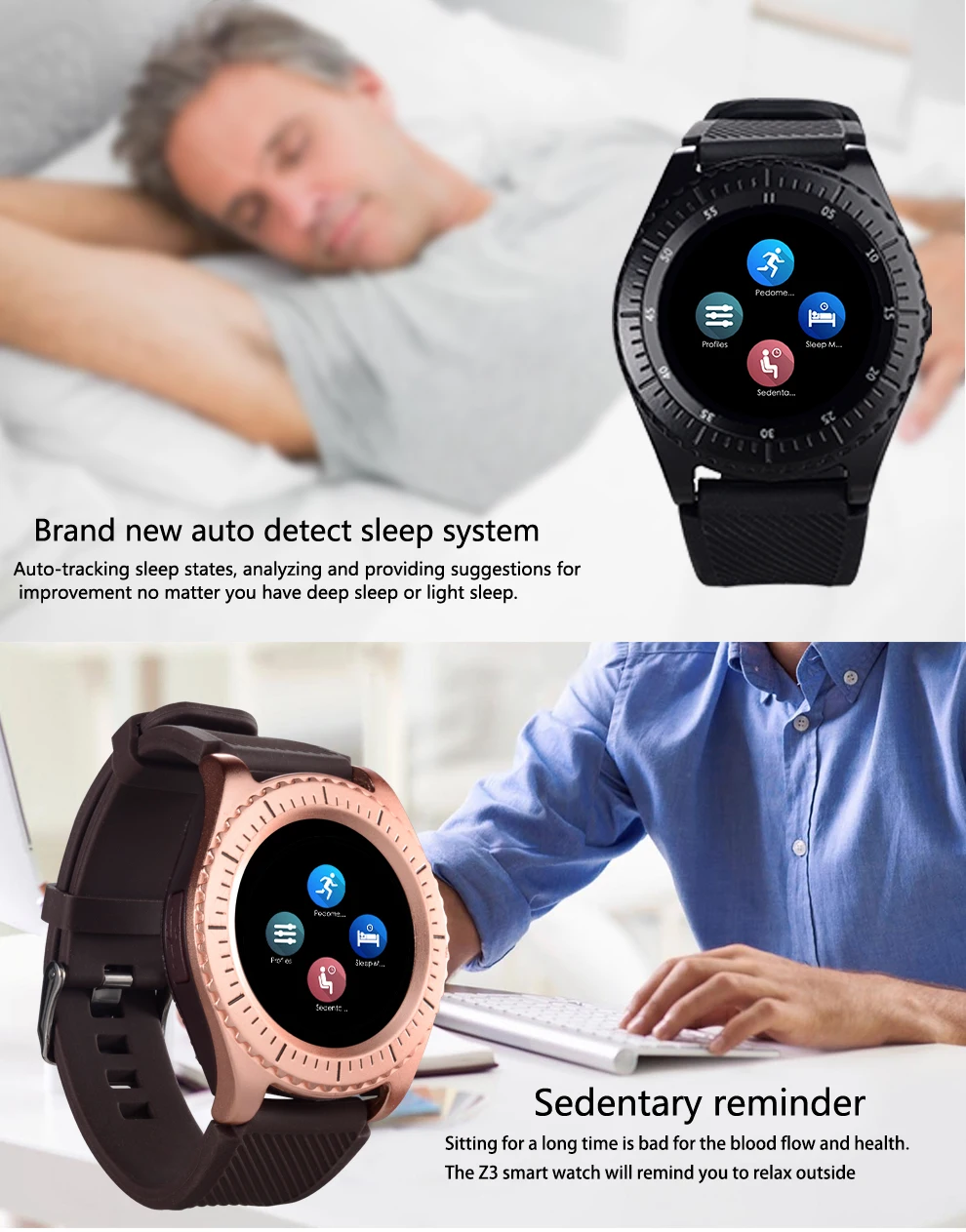 Smart Watch Bluetooth Touch Screen Anti-lost Wrist Pedometer With Camera TF Card Slot For Android Phone Clock Smartwatch | Электроника