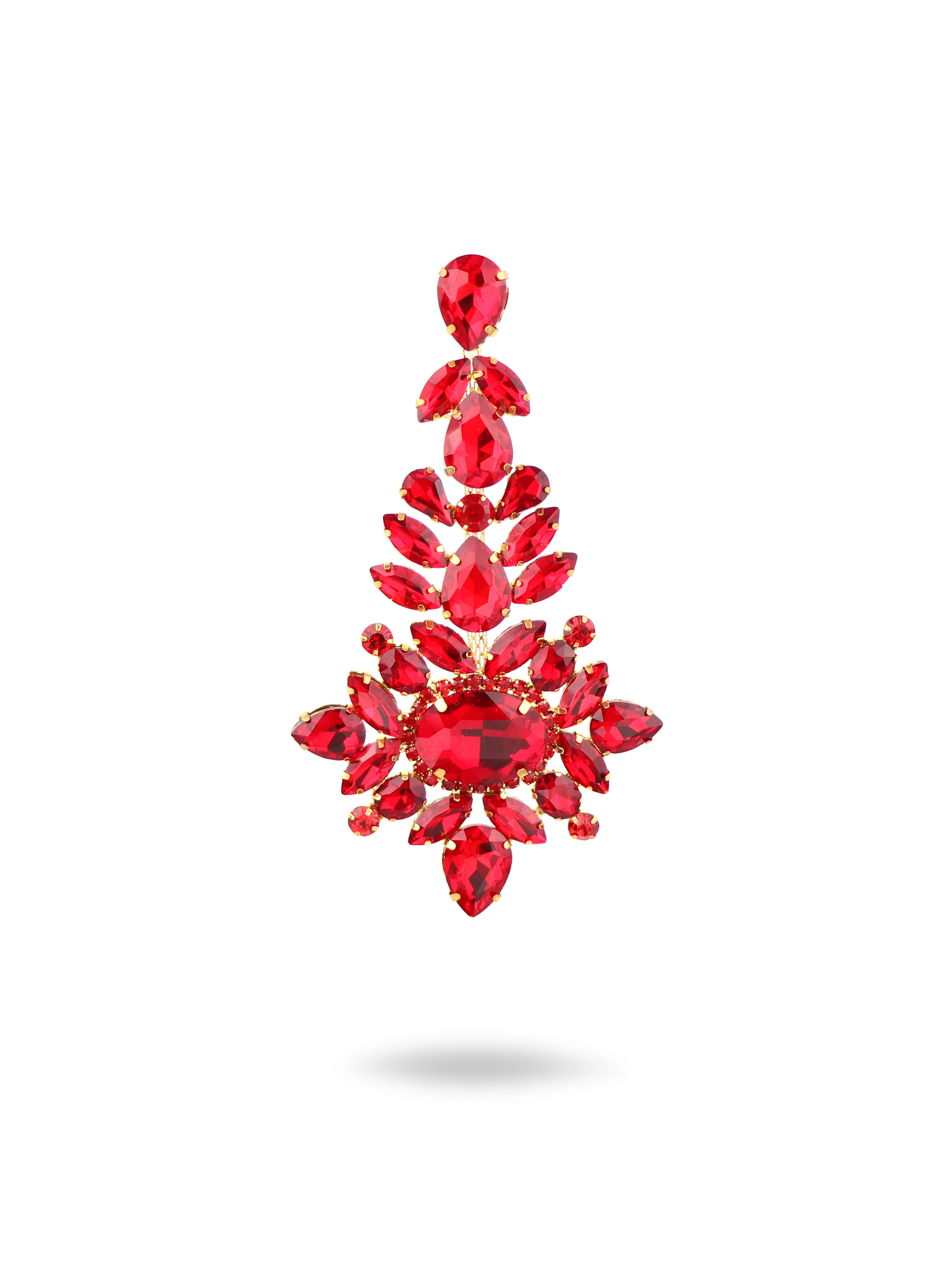 

OranEden Design Dangle Earrings For Women Girl Luxury Elegant Metal Hollow Chain Leaves Crystal Pendant Jewelry Earring