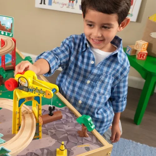 Игровой набор "ЖД станция" (Waterfall Station Train Set & Table In Natural) | Игрушки и хобби