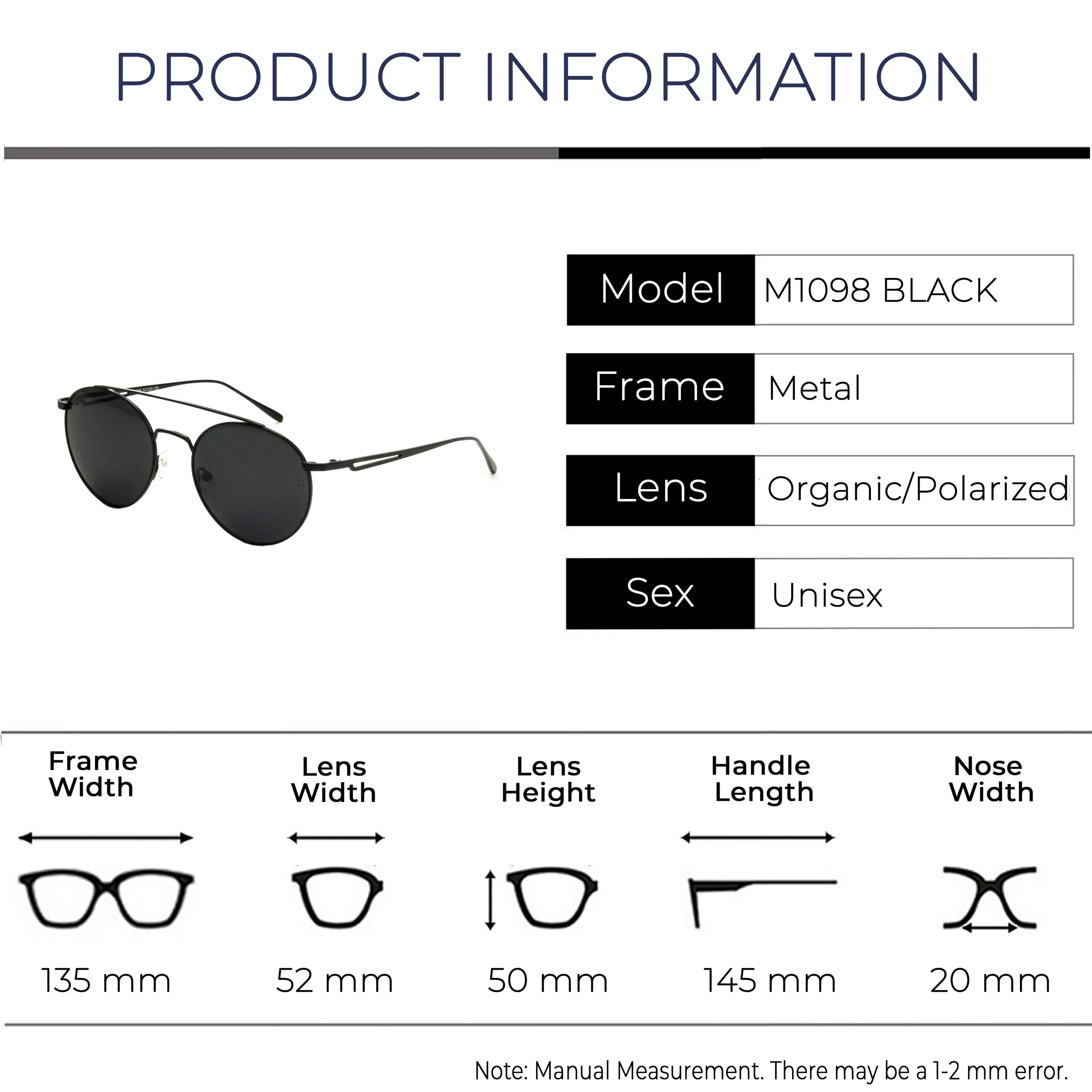 Zolo eyewear m1098 черные поляризованные солнцезащитные очки
