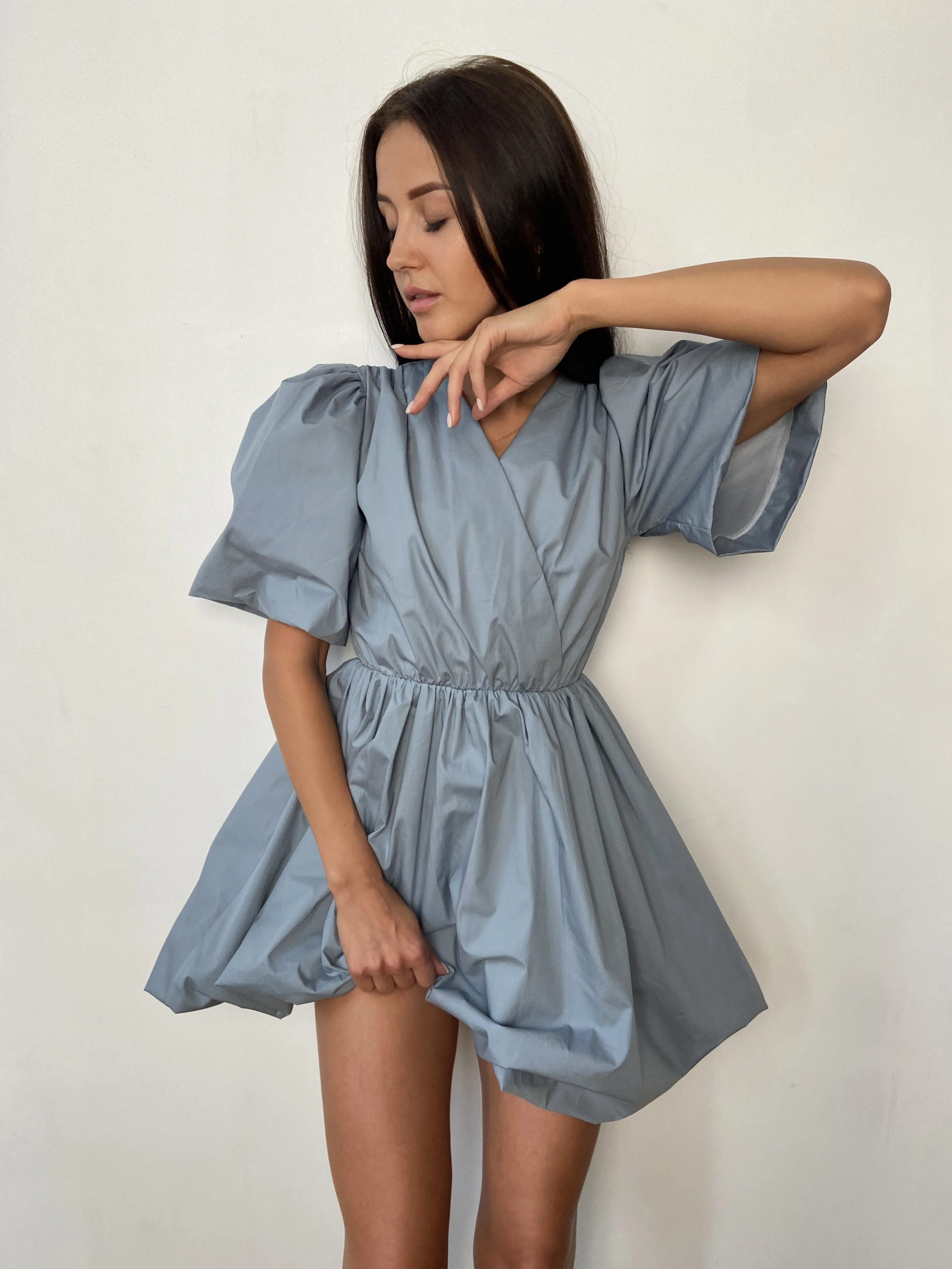 Платье облако серо-голубой ПВ1965 | Женская одежда