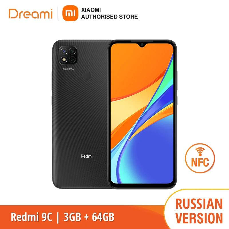 [Русская версия] Смартфон Xiaomi Redmi 9C 64 Гб ПЗУ 3 ОЗУ NFC (абсолютно новый/запечатанный)