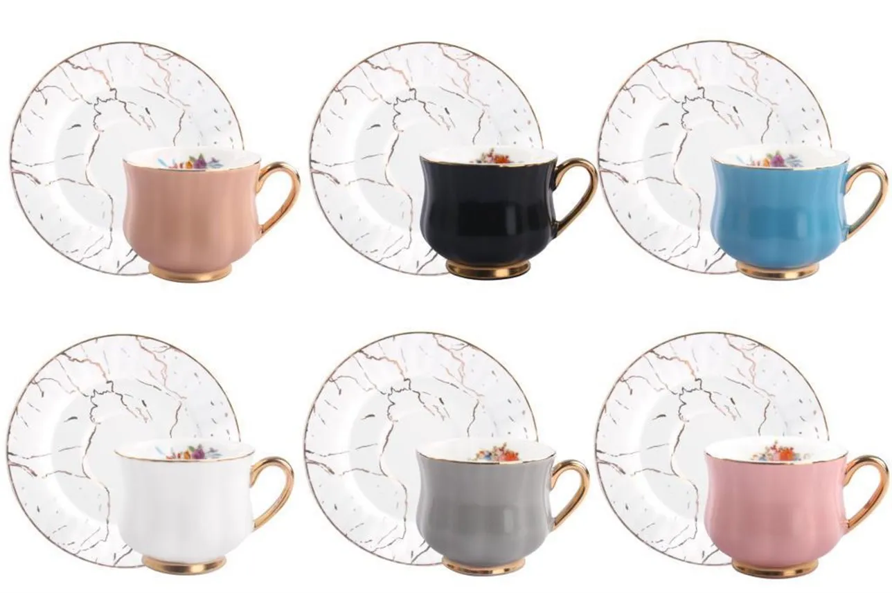 

12 Pcs Colorful Coffee cup Porcelain 6 Pcs Gorgeous Turkish Coffee Cup Set Gift for Christmas Gift for Housewarming