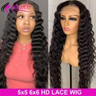 Парик Mscoco 4x4 5x5 6x6 на застежке, парик свободного покроя с глубокими волнами, вьющиеся человеческие волосы, парики 200, 250 плотность, HD, прозрачный парик на сетке