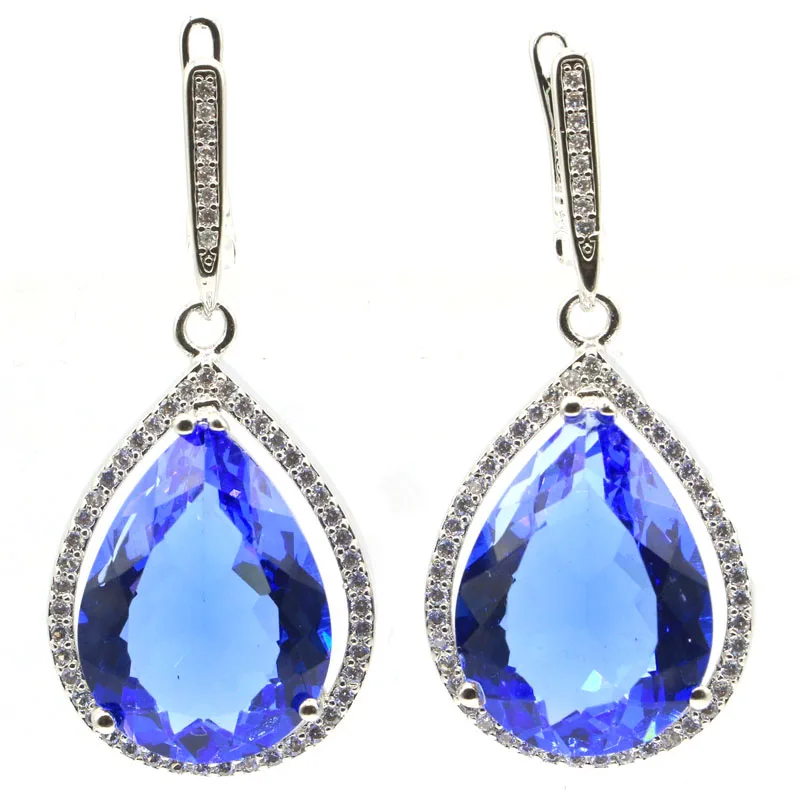 Большой Европейский дизайнерский комплект украшений 43x19 мм фиолетовый танзанит