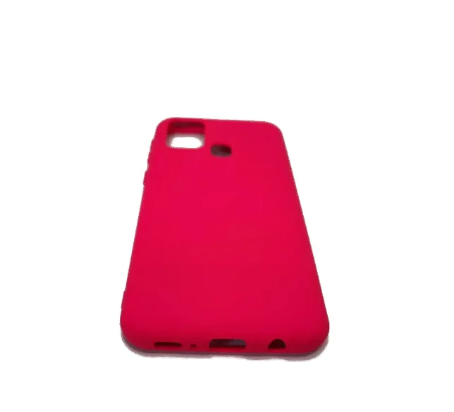 Силиконовый Soft Touch чехол для samsung M31 розовый с мягкой внутренней бахромой /