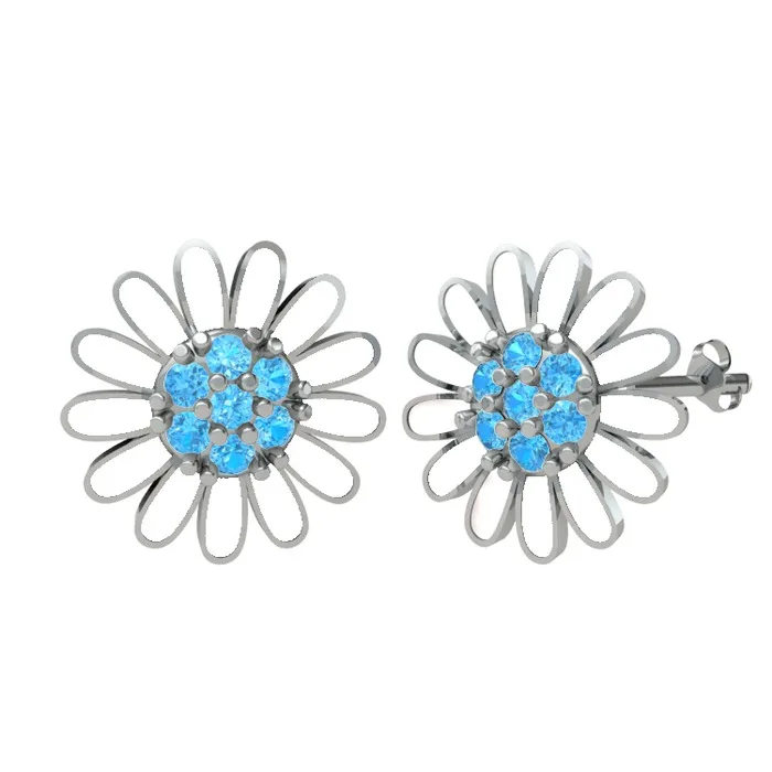 

Lovely Daisies White earrings silver with gold plated and rose gold plated options with 15 stone options