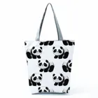 Лидер продаж, Сумка с принтом панды, женская сумка на плечо большой емкости, Экологически чистая многоразовая складная сумка для покупок с индивидуальным рисунком