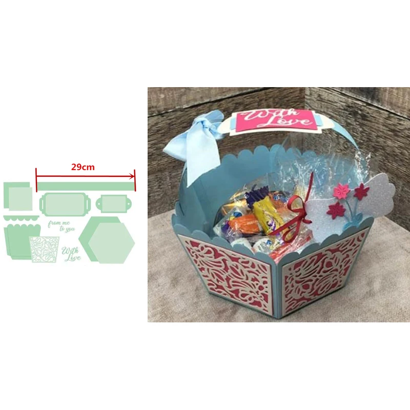 Шестигранная корзина в подарочной коробке штамповочные металлические штампы