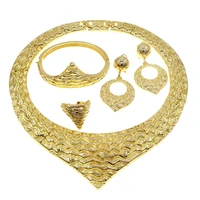 hot sale fashion dubai gold jewelry set heart necklace ladies wedding banquet party accessories h00124