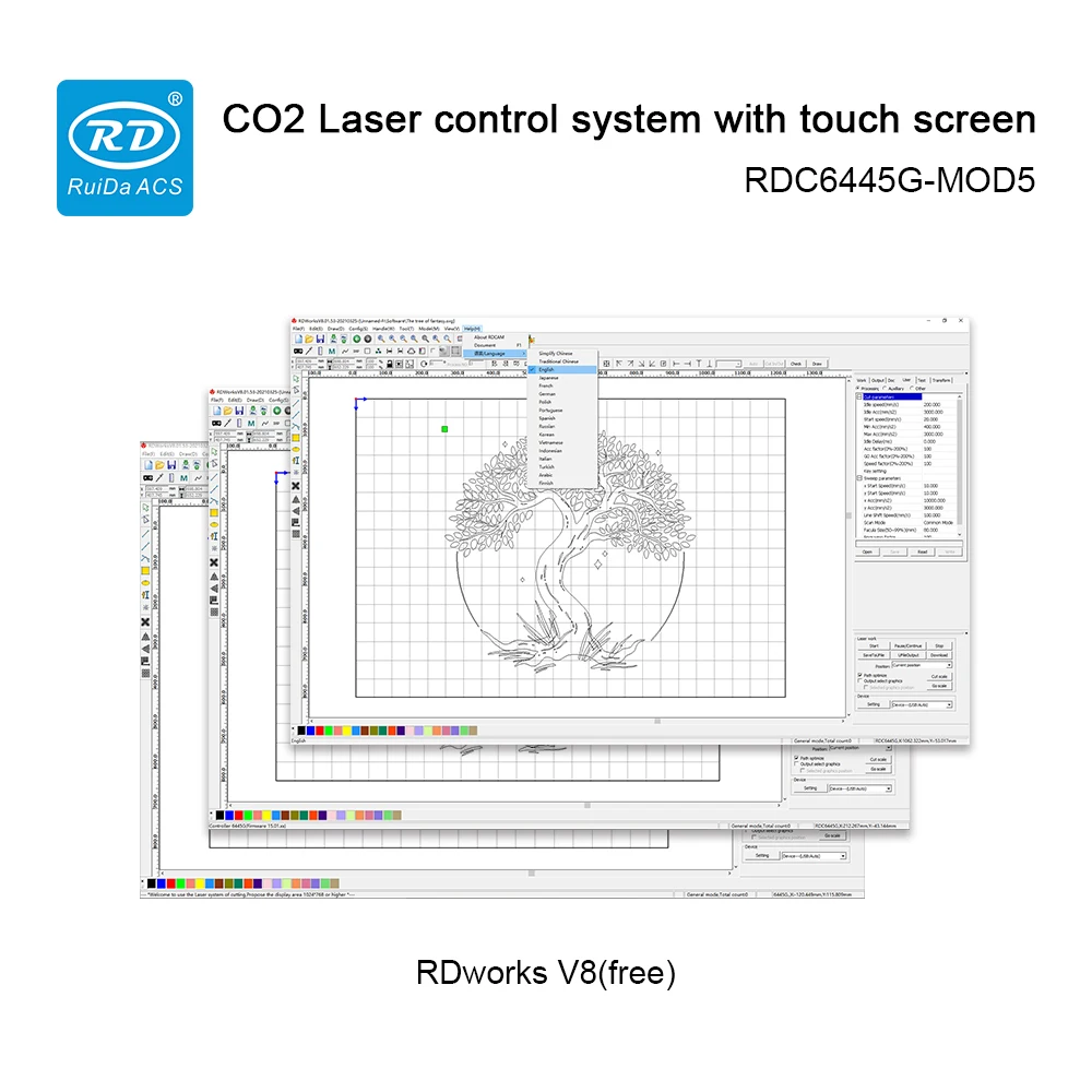 Лазерный контроллер Ruida RDC6445G-MOD5 Co2 DSP для лазерной резки и гравировки CO2 с