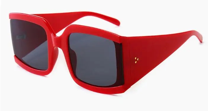 red black Широкие черные негабаритные солнцезащитные очки Женская мода новые большие квадратные солнцезащитные очки для женщин итальянские брендовые дизайнерские очки UV400 - Цвет линз: red black