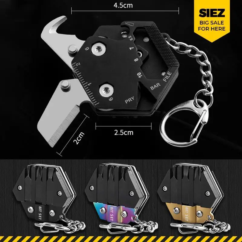 

Multifunctional Hexagon Coin Outdoor EDC Hexagon Folding Coin Knife Keychain Screwdriver Weapons Survival-Tool Pocket Self-Defen