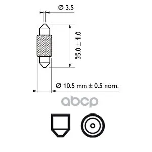Лампа Накаливания Standard Festoon T10 5x38 1 Шт. C10w 12v 10w Sv8.5 Philips арт. 12854CP|Лампы для