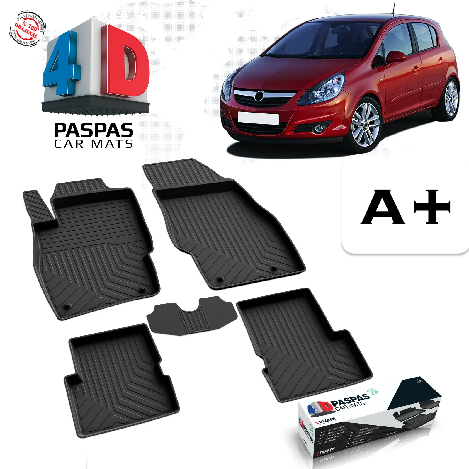 Автомобильный резиновый коврик для Opel Corsa D специальный дизайн аксессуары