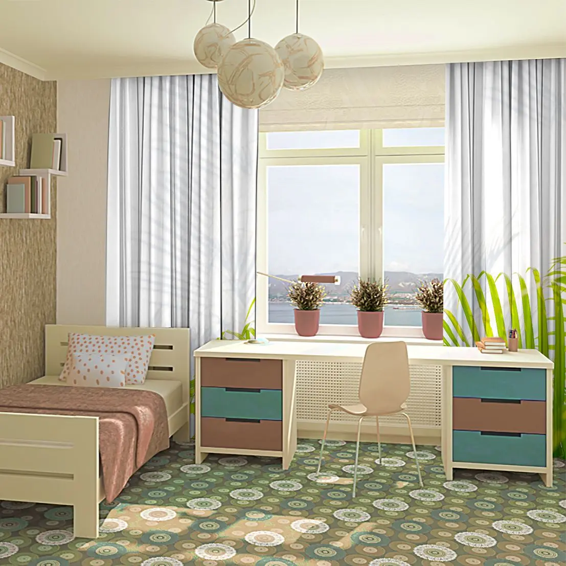 Занавеска листья и тени на стене экзотический лес природа окружающая среда