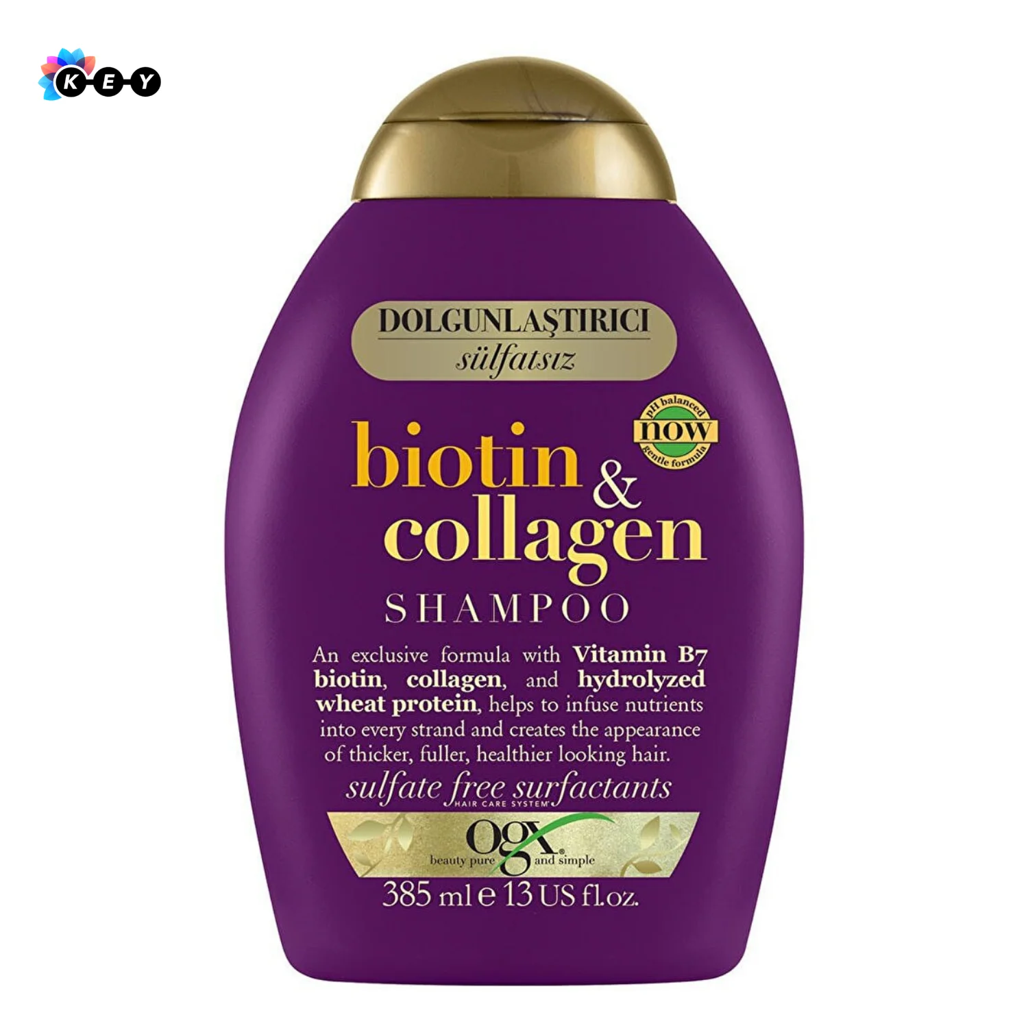 

OGX Plumper Biotin & Collagen Sulfate Free Shampoo 385 ml, The perfect volumizer for fuller, healthier-looking and shiny hair.