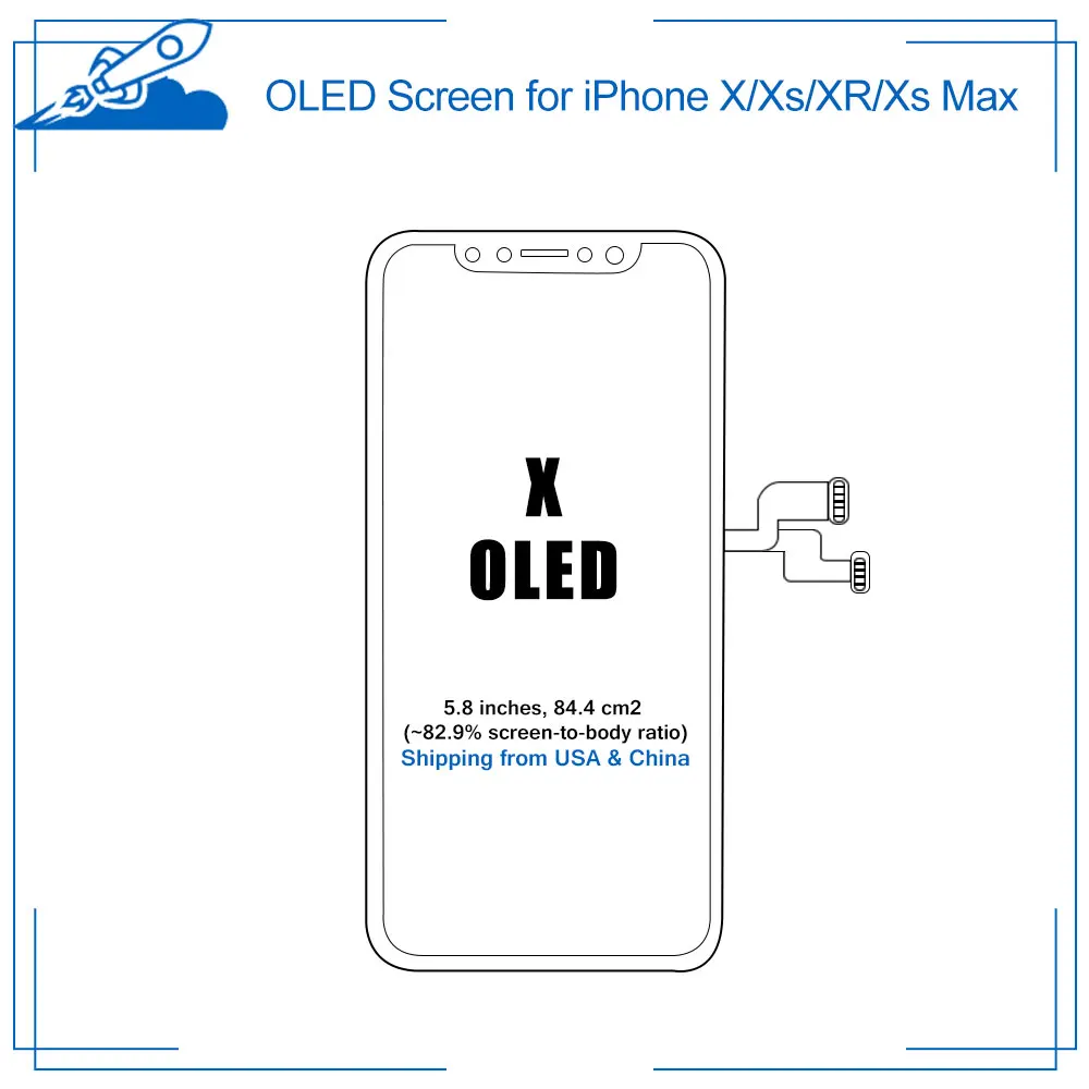 Класс AAA GX для iPhone X XR XS Max 11 OEM ЖК сенсорный экран OLED дисплей дигитайзер сборка Запасные части черный без насечки