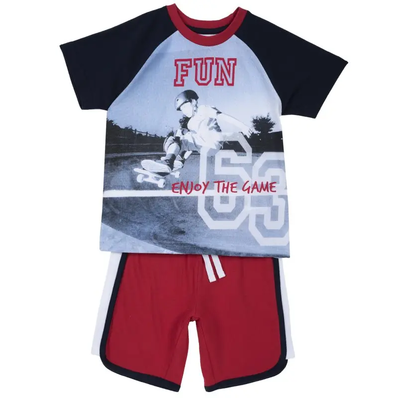 T-shirt and shorts set Chicco size 098 print skate (gray-red) | Мать и ребенок