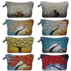 Индивидуальная картина маслом цветущей вишни, 3D косметика, женский свадебный подарок для женской косметики, дорожная сумка