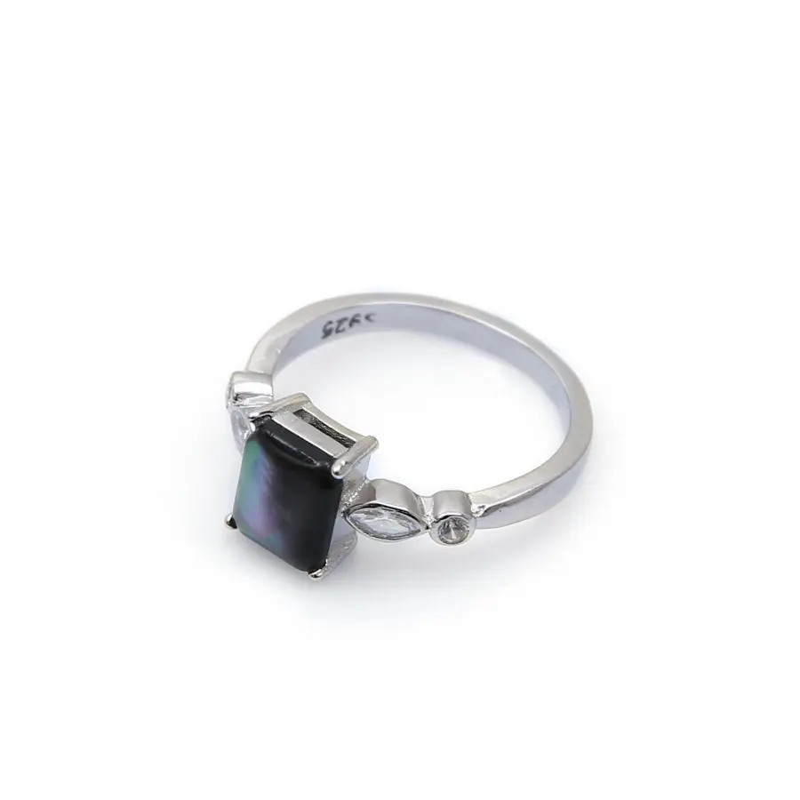 

Dainty Black Opal Ring 925 Sterling Silver Free Resize